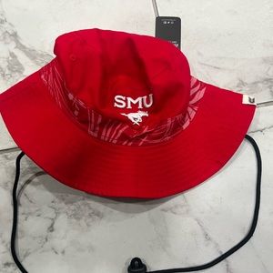 Embroidered SMU Mustangs Bucket Floral Red Hat Cap Colosseum Football Basketball